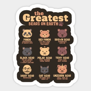 Greatest Bears Daddy Sticker